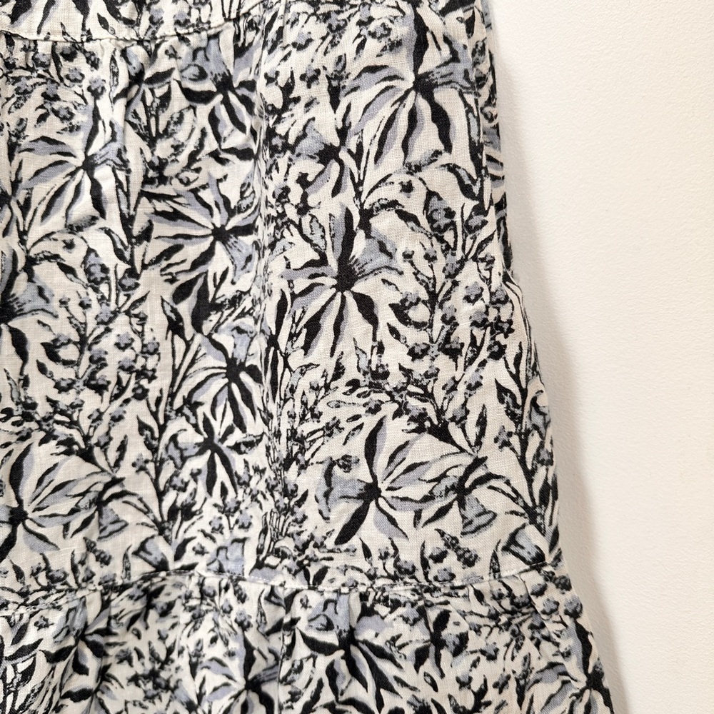 Lucky Brand 100% Linen Tiered Dress Womens S Bluebell Floral Sleeveless NEW - Picture 5 of 11